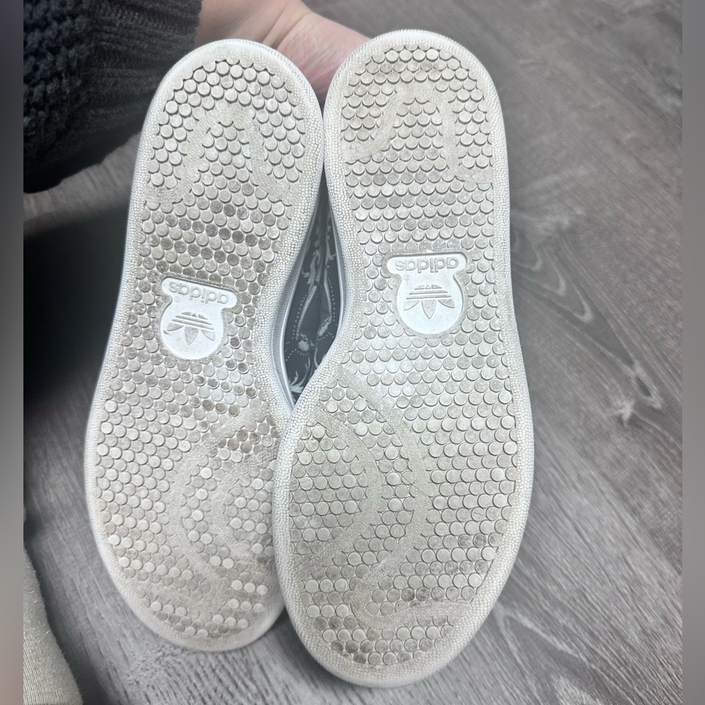 adidas Stan Smith Black and White lace tattoo Print Sneakers - Picture 6 of 9